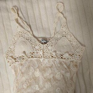 NWOT Women's Cream and White Babydoll-dresses